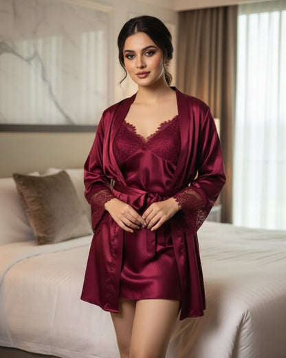 6 Piece Luxury Silk Nightwear Set