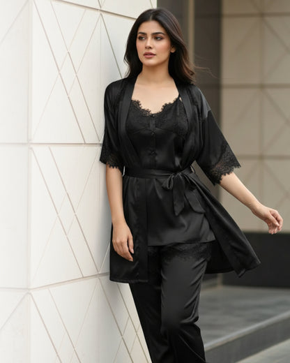 6 Piece Luxury Silk Nightwear Set