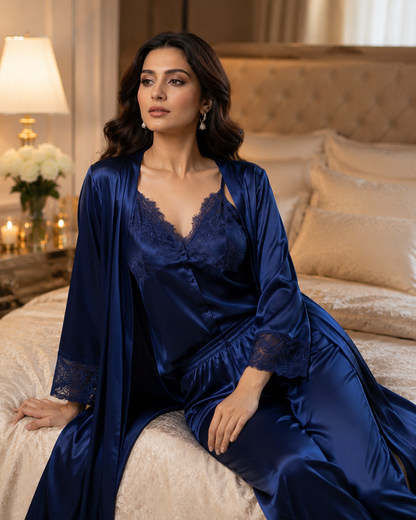6 Piece Luxury Silk Nightwear Set