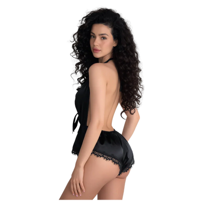 Deep V-Neck Sexy Silk Bodysuit