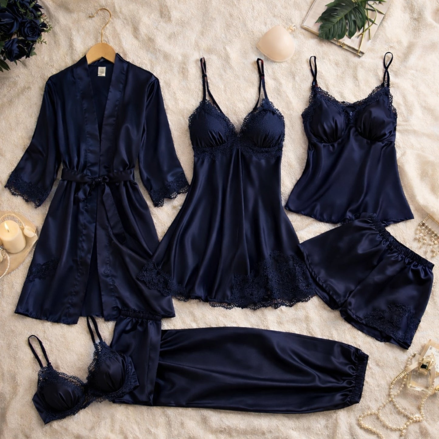 6-Piece Luxury Silk + 2-Piece Long Inner & Gown
