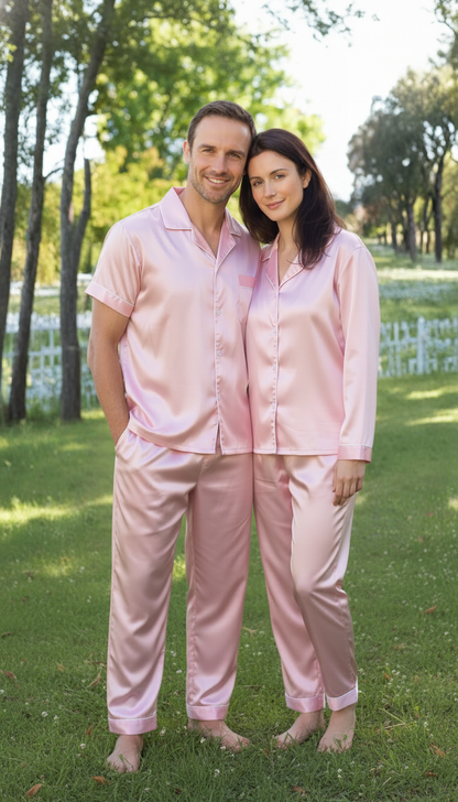 Midnight Silk Couple’s Nightwear Set