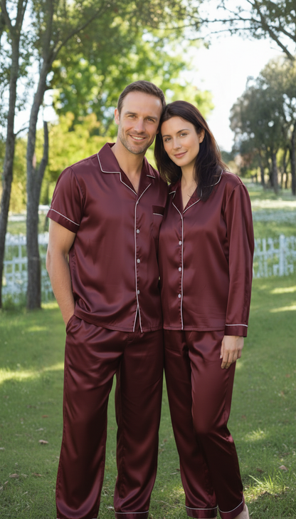 Midnight Silk Couple’s Nightwear Set