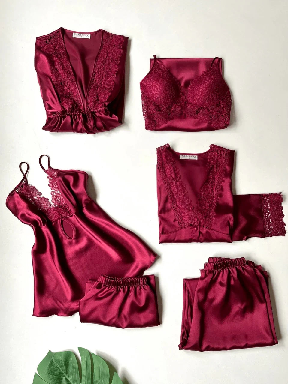 6 Piece Luxury Silk Nightwear Set